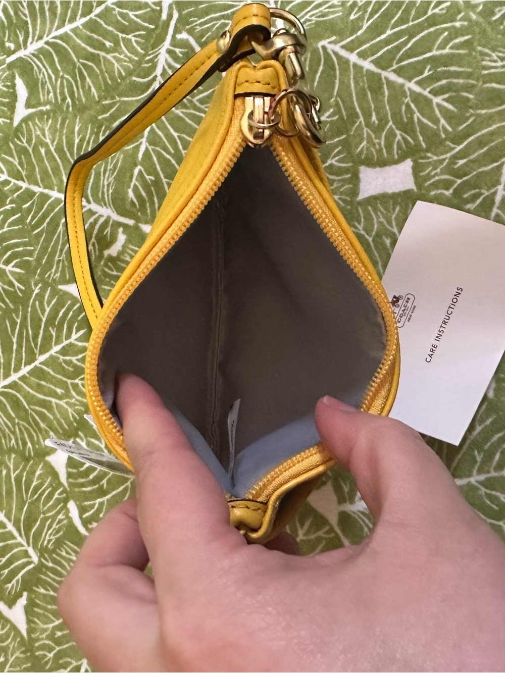Coach Yellow Leather Wristlet - Picture 7 of 9